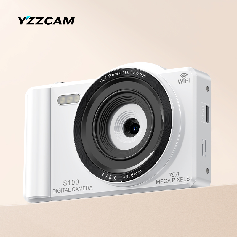 YZZCAM 7500万高像素数码照相机4K高清WiFi触屏学生双摄美颜自拍校园ccd 348元