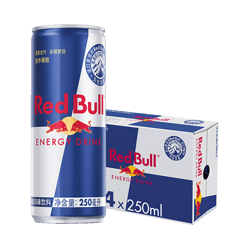 PLUS会员：红牛（Red Bull）维生素功能饮料 维他命汽水 欧洲红牛250ml*24罐 143.3