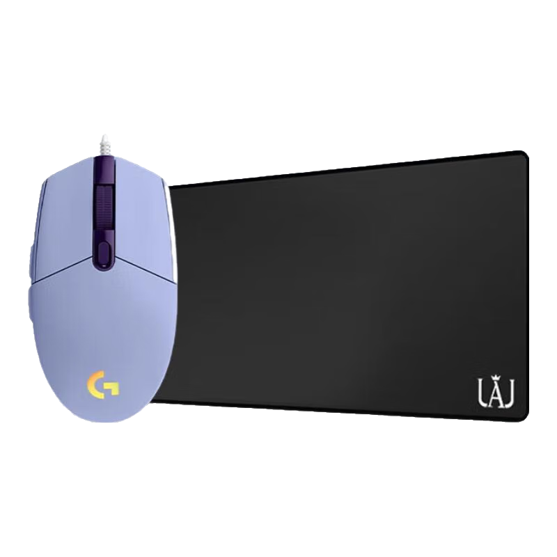 罗技（G）G102 有线机械鼠标电竞轻量化 8000DPI 罗技G102紫（第二代）+长鼠标