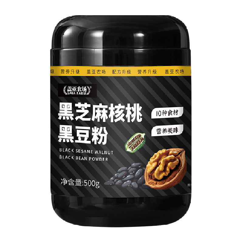 盖亚农场 黑芝麻核桃黑豆粉 500g ￥12.24