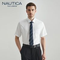 NAUTICA 诺帝卡 TAILORED 男士格纹正装衬衫商务正装短袖衬衣 ￥94