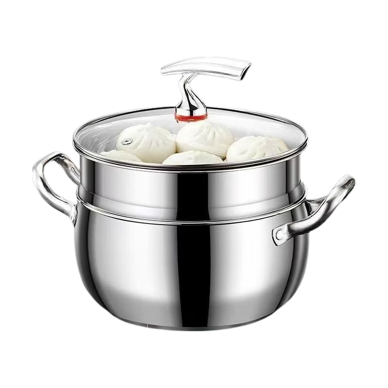 飞鸟 不锈钢双层蒸锅 24cm 带可视盖 7.99元