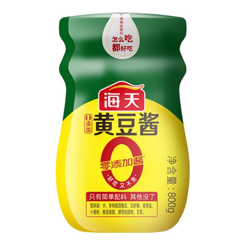 海天 0添加黄豆酱800g 8.5元包邮