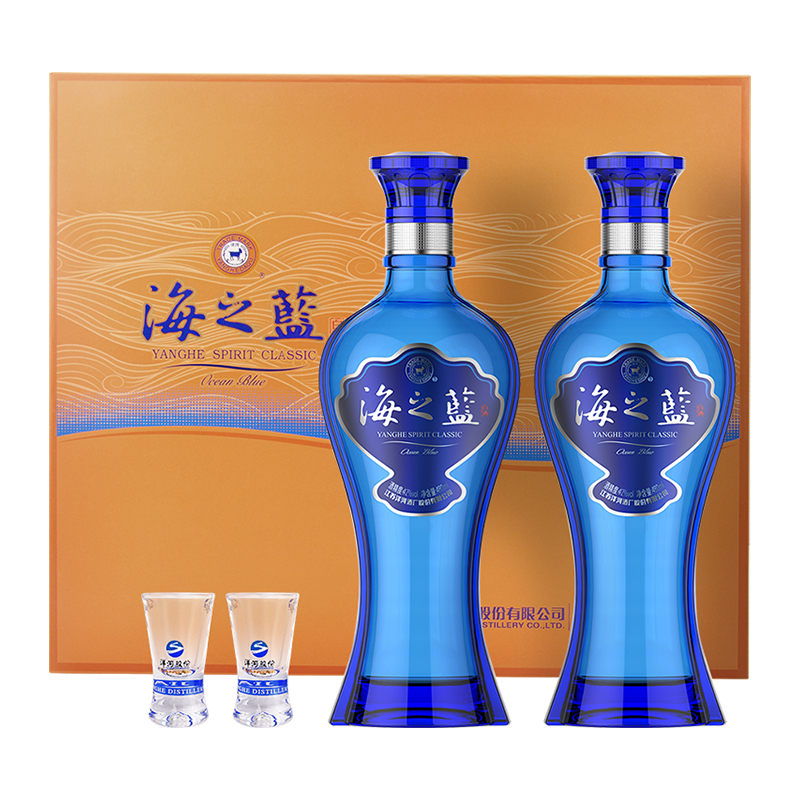 洋河 海之蓝礼盒 42%vol 浓香型白酒 480ml*2瓶 216.55元（需用券）