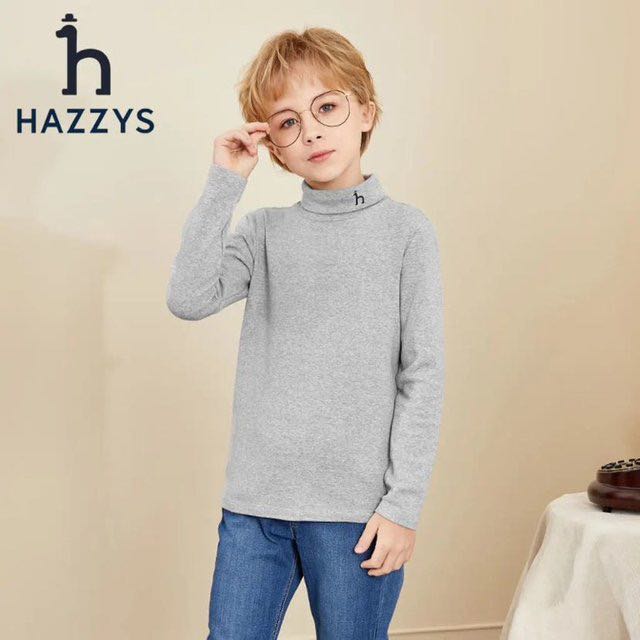 HAZZYS 哈吉斯 男女童纯色半高领打底衫 87.83元（需用券）