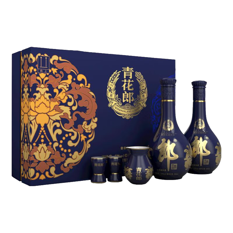 郎酒青花郎 53度 500mL 2瓶 礼盒装+赠主题小郎酒1提100ml*6 1964.01元（需领券）