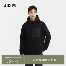 AIGLE 艾高 冬季保暖四面弹全拉链抓绒衣男 黑色 AP261 L(180/96A) 2600元（需用券
