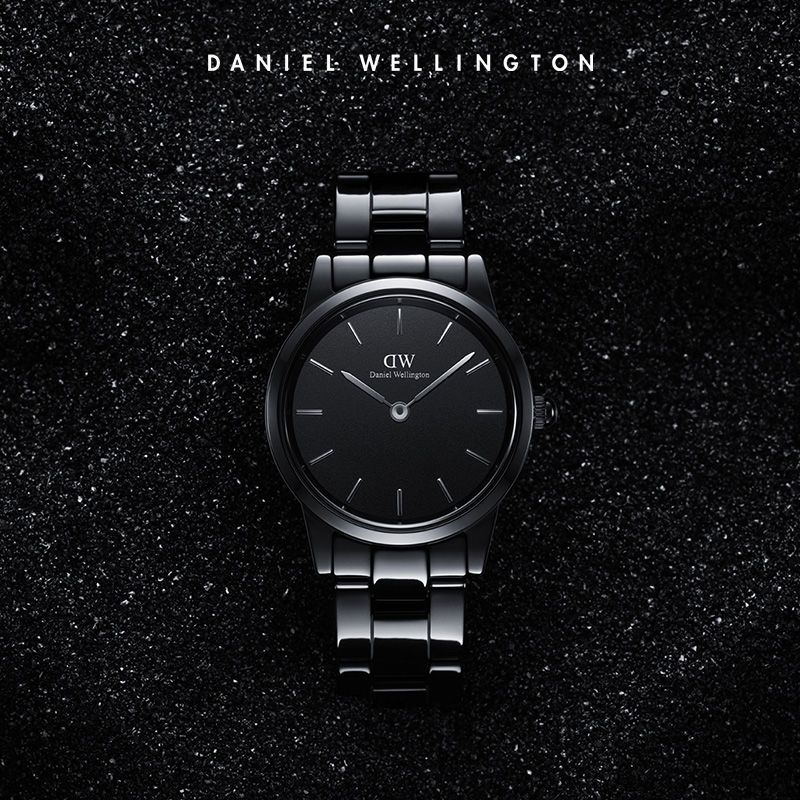 百亿补贴：Daniel Wellington dw手表女小黑瓷28mm冷淡风陶瓷表简约潮流丹尼尔惠