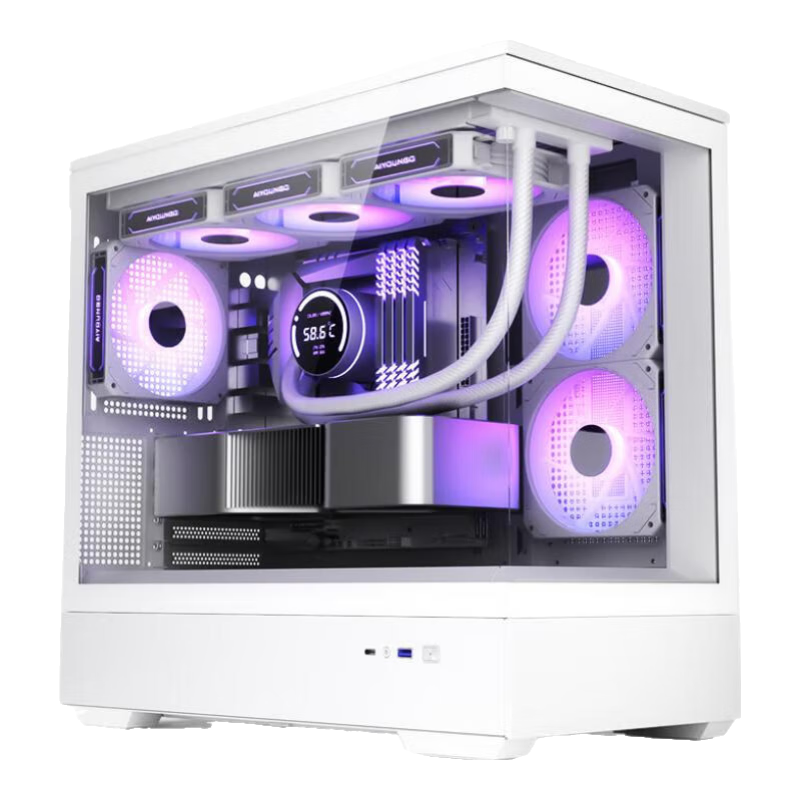 plus会员：爱国者星璨 岚 海景房机箱 MATX/360水冷 白色 247.95元（需领券）