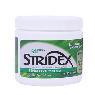再降价、PLUS会员：stridex 美国水杨酸棉片祛痘刷闭口酸 温和型0.5﹪浓度-125g*