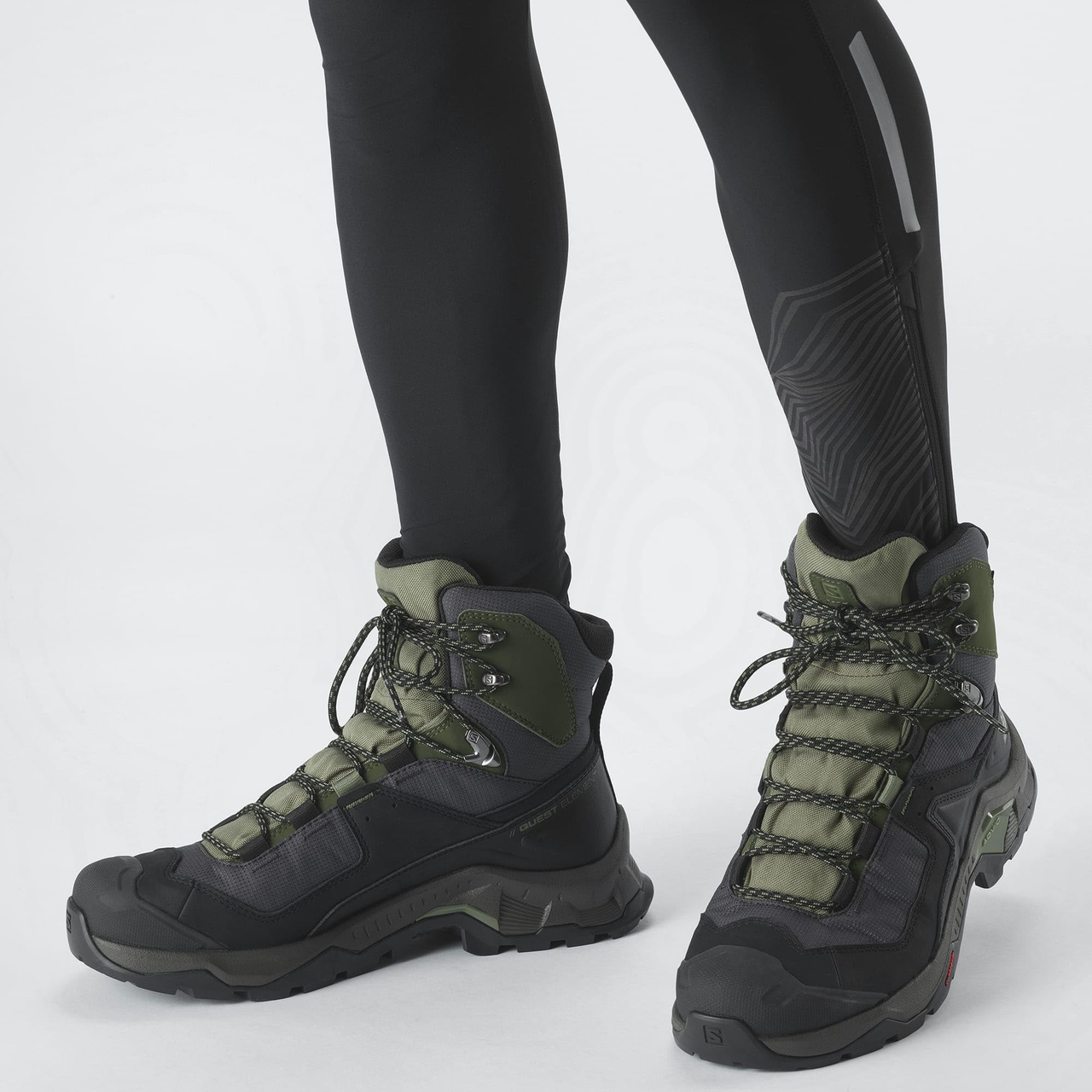 SALOMON Quest Element Gore-Tex（防水）男士徒步登山鞋,黑色深地 到手约￥981.33