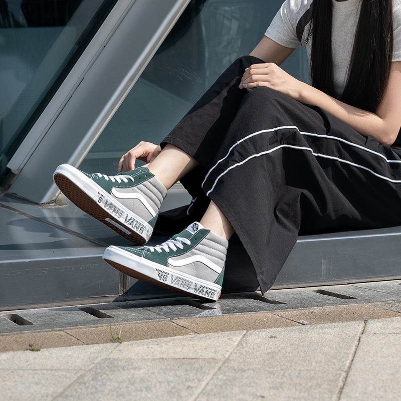 VANS SK8-Hi男女同款高幫板鞋透氣舒適休閑鞋耐磨輕便運動鞋 97.48元