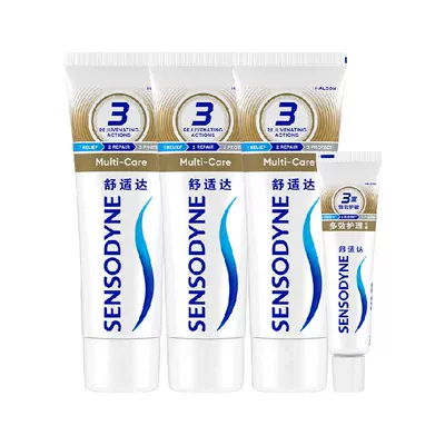 舒适达 抗敏感牙膏 多效护理 100g*3+30g 含氟成人护龈防蛀 37.93元+0.89元淘金币