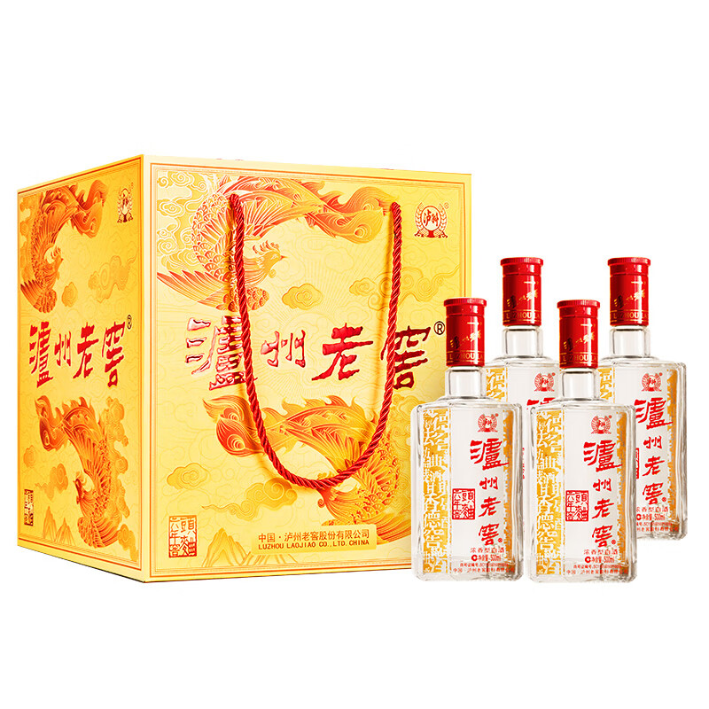 移动端、京东百亿补贴：泸州老窖 六年窖头曲 52%vol 浓香型白酒 500ml*4瓶 244.