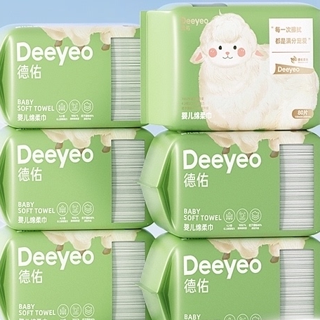 88VIP：Deeyeo 德佑 婴儿干湿两用一次性加厚湿纸巾 80抽*6包 29.75元（需买2件，