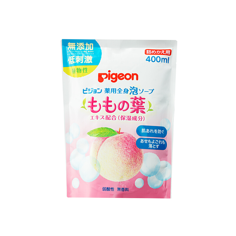 Pigeon 贝亲 温和保湿桃叶婴儿洗发沐浴露 日版 补充装 400ml 10元（需用券）