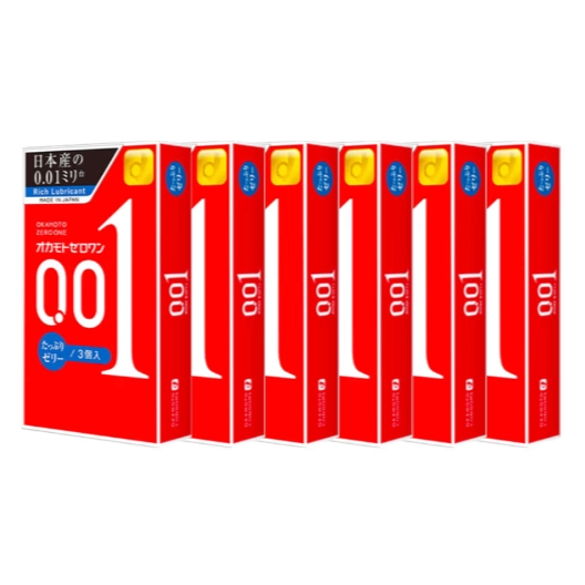 冈本 001超薄标准双倍润滑 安全套 3片*6盒 共18只 195.93元包邮