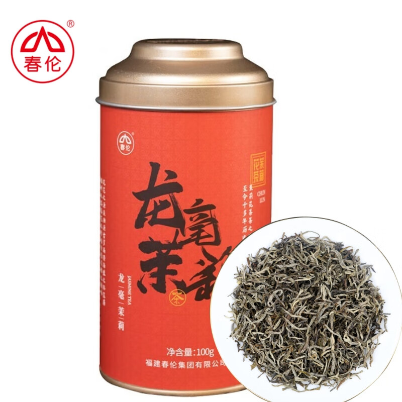 春伦 茶叶 茉莉花茶 龙毫茉莉 罐装 100g福州特级浓香型春季新茶 122.2元（需