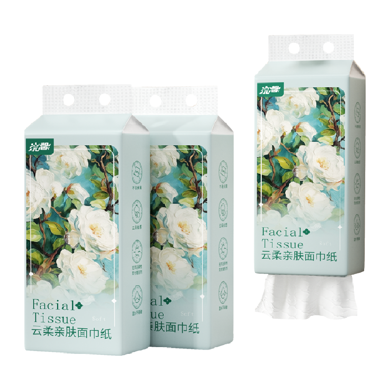 浣馨 白色抽紙5層加厚衛生紙家用實惠裝 2.38元