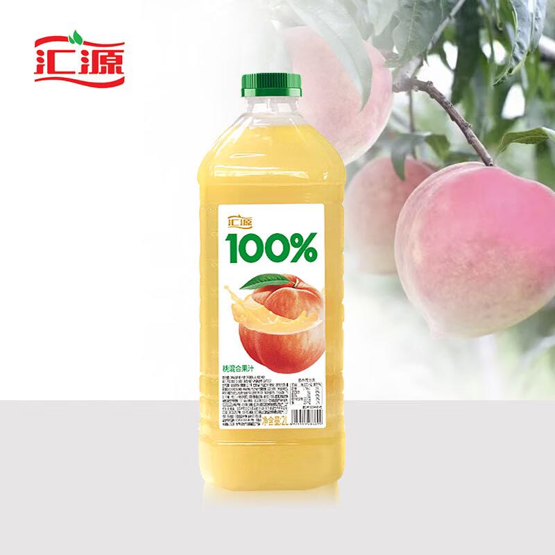 汇源 100%桃混合果汁2000ml*1瓶2L尝鲜装家庭分享装年货量贩 13.97元（需买3件，