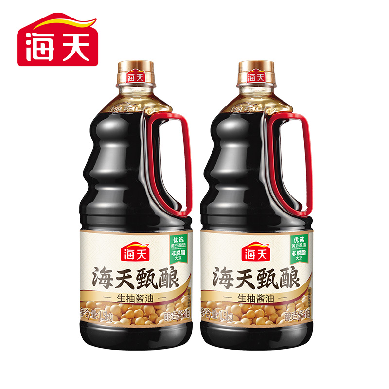 海天甄酿生抽酱油1.5kg*2 券后12.9元