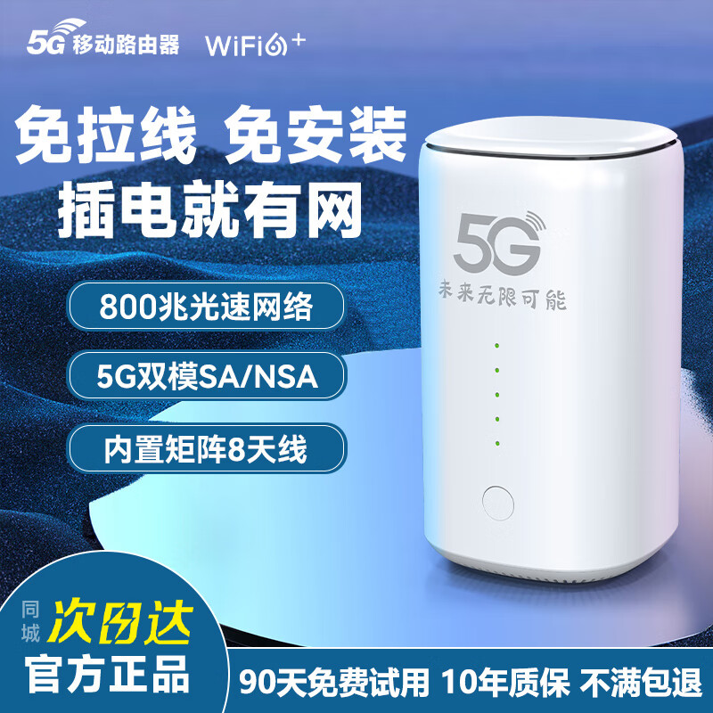 圣凡杜5g随身wifi6无线移动便携式cpe千兆双频wifi免插卡2024款无限流量路由器