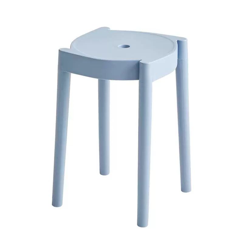 朵色 塑料凳子加厚家用可叠放餐桌板凳圆凳时尚创意高凳子北欧简约椅子 
