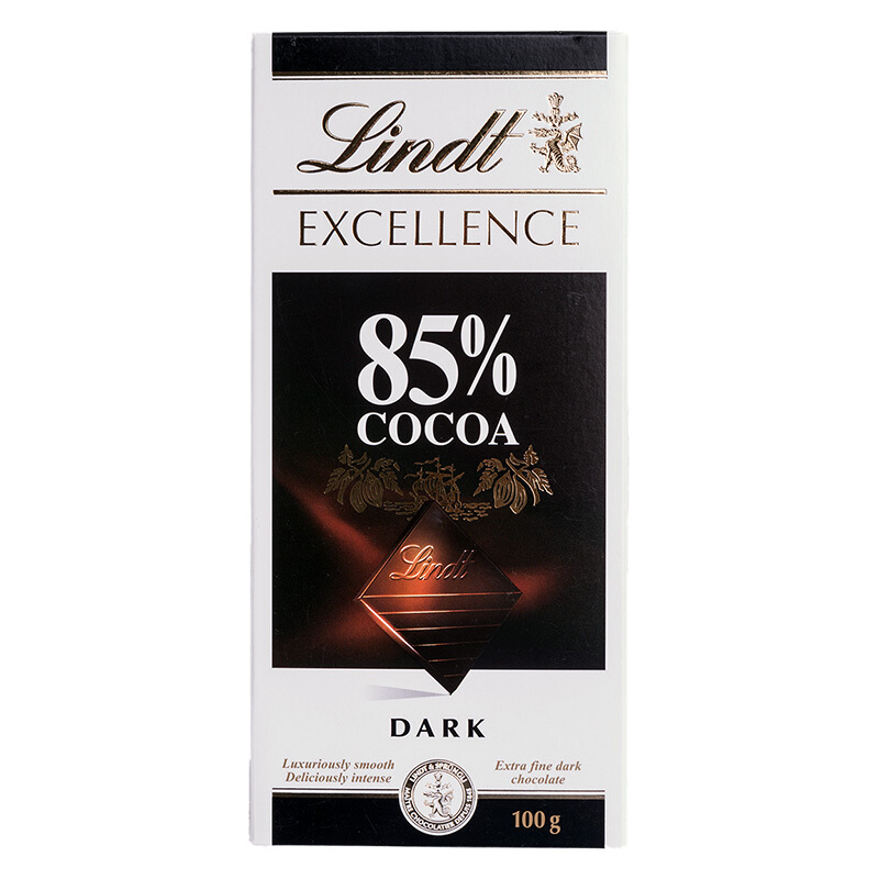 Lindt 瑞士莲 EXCELLENCE特醇 85%可可黑巧克力 100g 排块装 12.24元