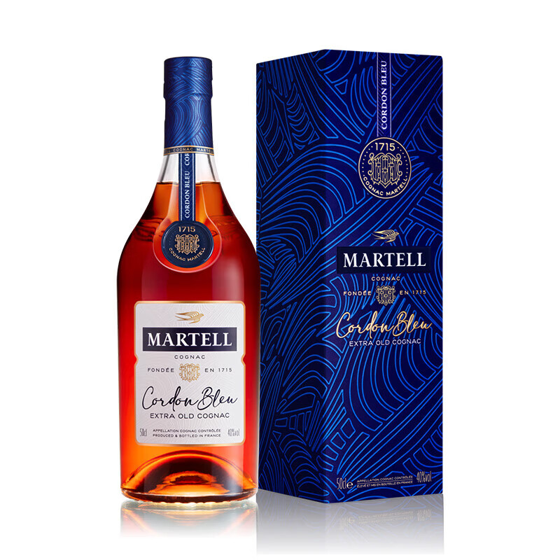 马爹利（Martell） 蓝带XO级 干邑 洋酒 500ml 礼盒装 723.59元