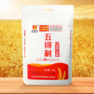 五得利面粉 六星超精小麦粉 5kg 15.9元(3人团)