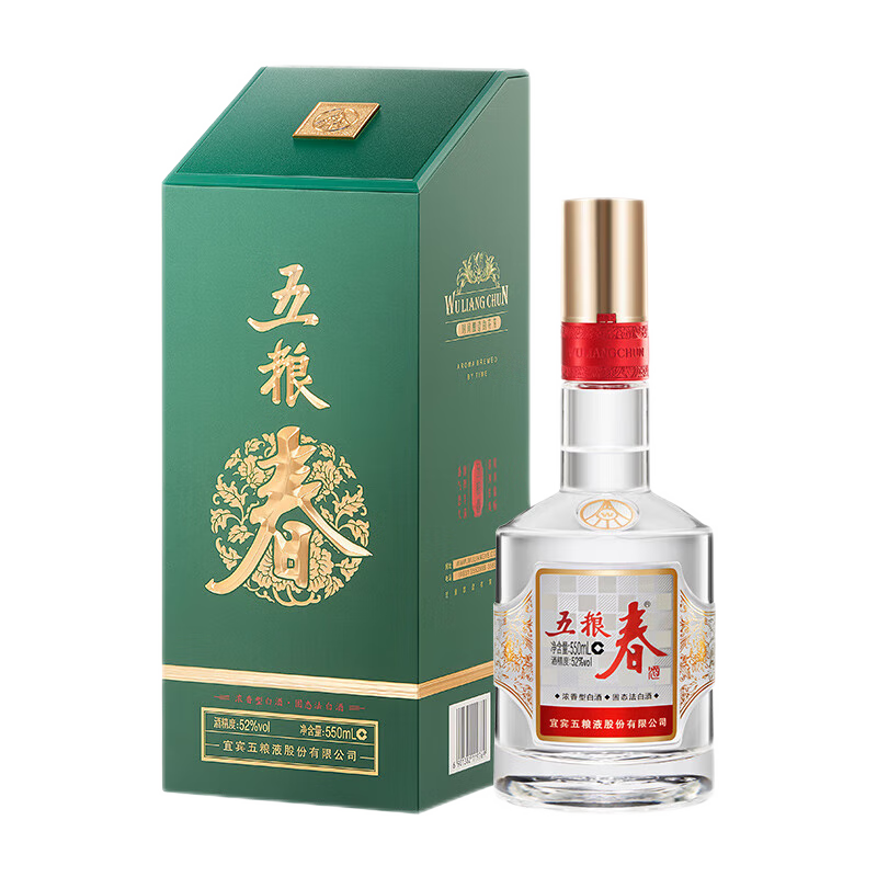 五粮春 二代菁萃 52° 浓香型 550ml 1瓶 192.99元
