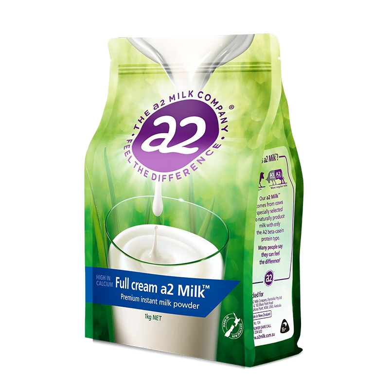 PLUS会员：a2 艾尔 新西兰进口成人青少年高钙高蛋白全脂奶粉1kg 64.08元
