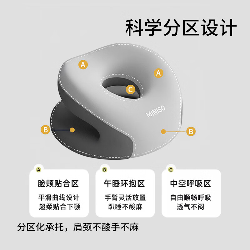 名创优品 多功能趴睡枕腰靠 办公室午睡便携靠垫 42.22元 - 清风线报