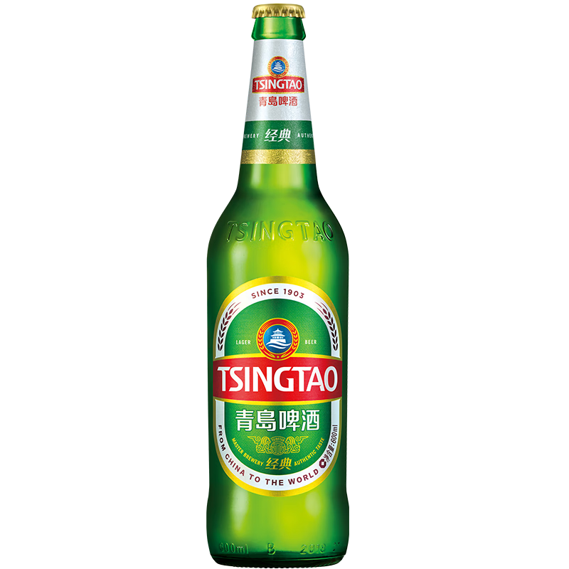 PLUS会员：TsingTao 青岛啤酒 经典10度玻璃瓶 600mL*12瓶/箱*3件＋赠送青岛福喜双