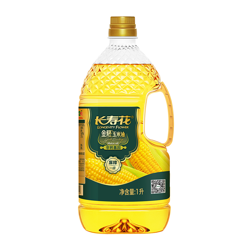 长寿花 LONGEVITY FLOWER 长寿花 金胚玉米油 1L 瓶装 9.9元