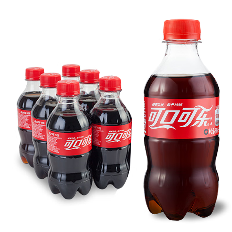 Coca-Cola 可口可乐 300ml*6瓶雪碧芬达零度可乐碳酸饮料清凉解渴 可口可乐 300ml