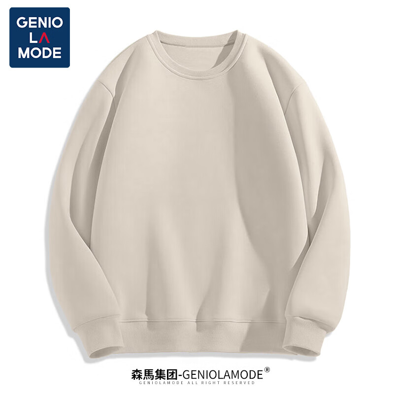 PLUS: 百亿补贴: GENIOLAMODE 卫衣男日系纯色圆领套头打底衫 25.56元