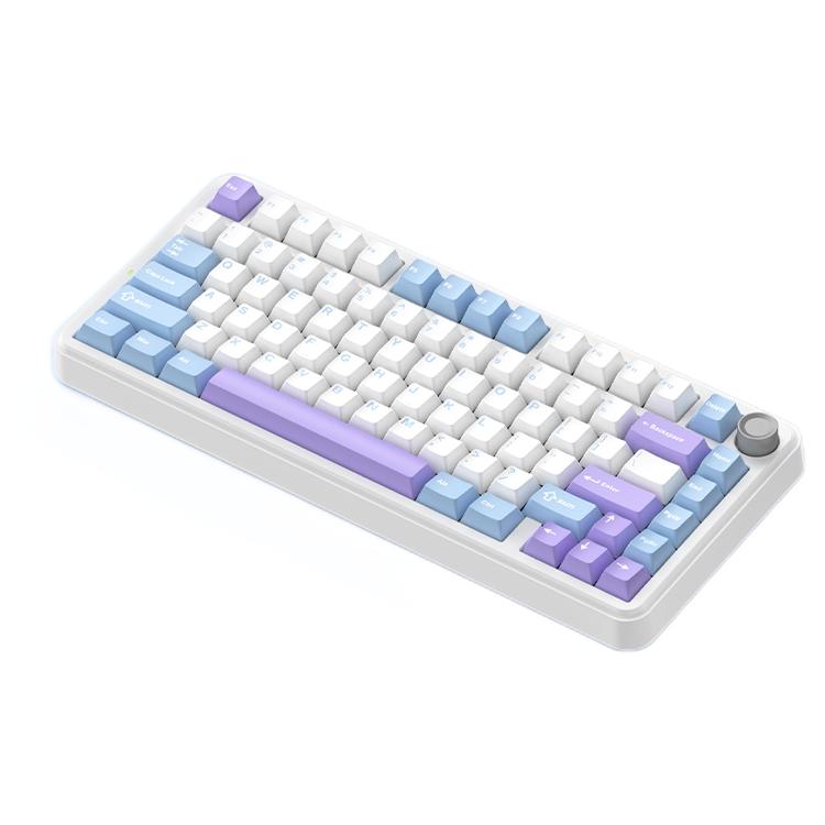 新品发售：monka 魔咖 K75 三模机械键盘 75配列 草莓果酱轴 海浪紫 199元