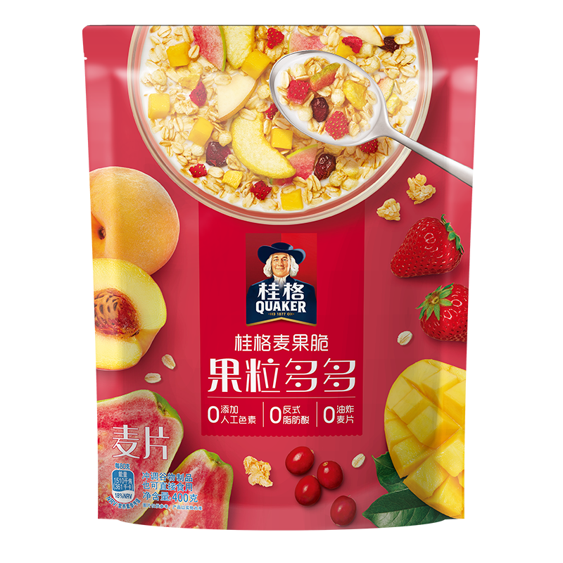 88VIP：QUAKER 桂格 麦果脆果粒多多400克/袋麦片燕麦片 10.9元