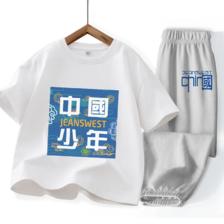 京东会员：真维斯 男童100﹪纯棉T恤+防蚊裤套装 多款多色 27.41元包邮