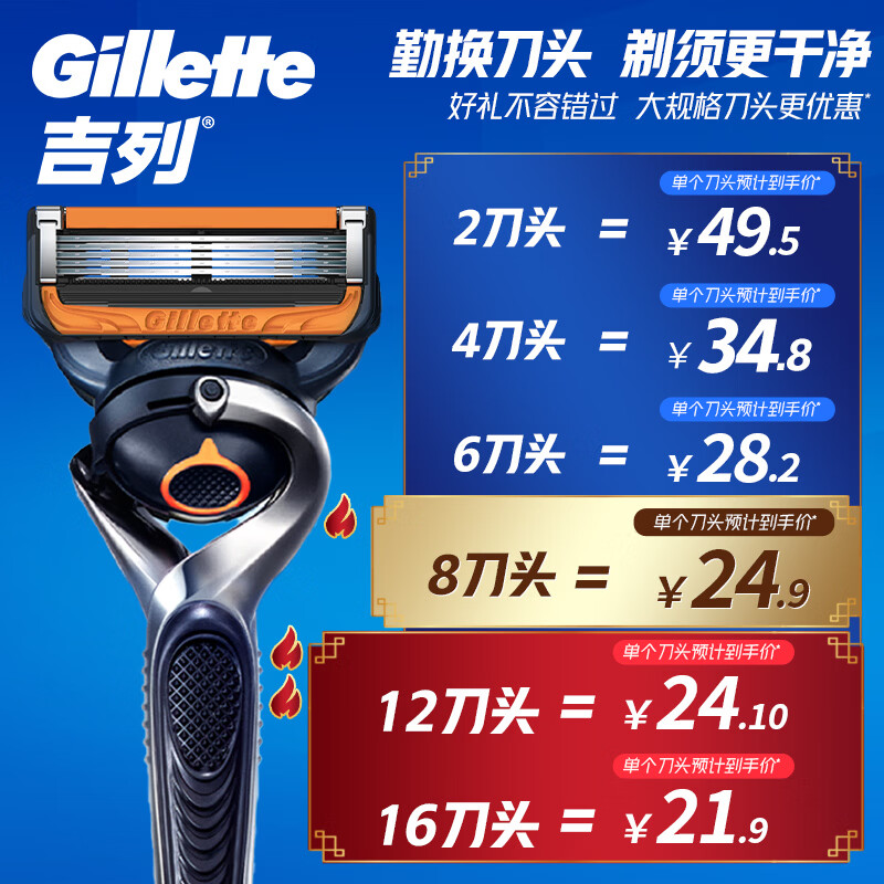 吉列 锋隐致顺刀头 6刀头 159元 - 线报酷