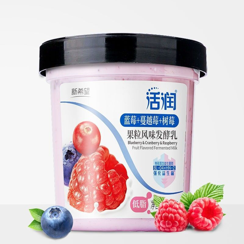 活润 新希望 低脂活润大果粒 蓝莓+蔓越莓+树莓 370g*2 风味发酵乳酸奶酸牛奶 15.9元