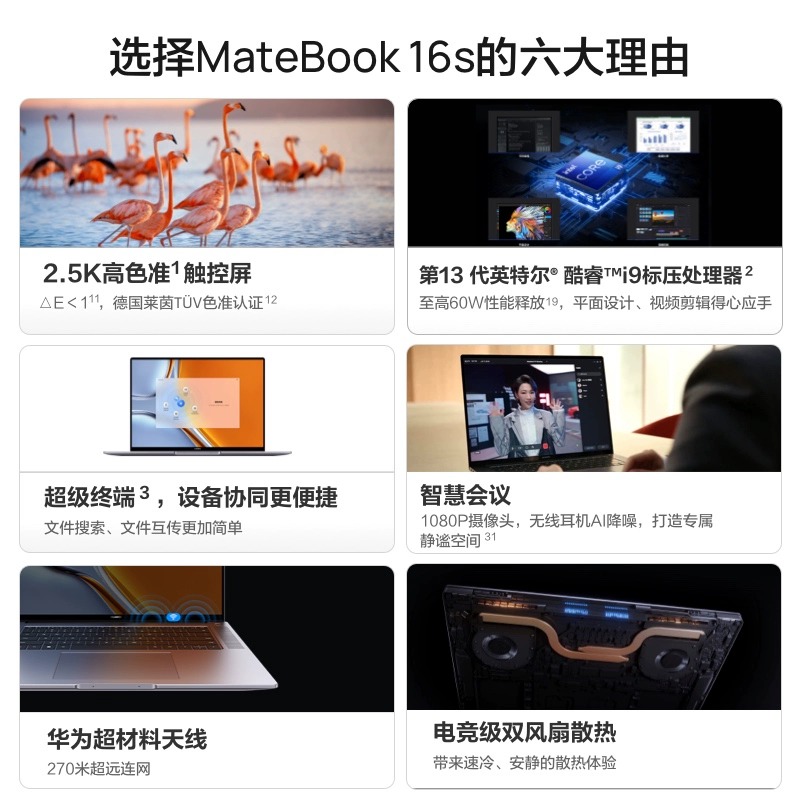 HUAWEI 华为 MateBook 16s 2023款 14.2英寸笔记本电脑（i5-13500H、16GB、1TB） 5984.05元