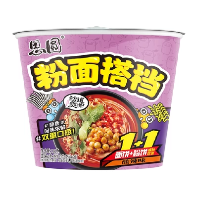 思圆粉丝粉面搭档酸辣味136g*6桶 13.9元（需领券）