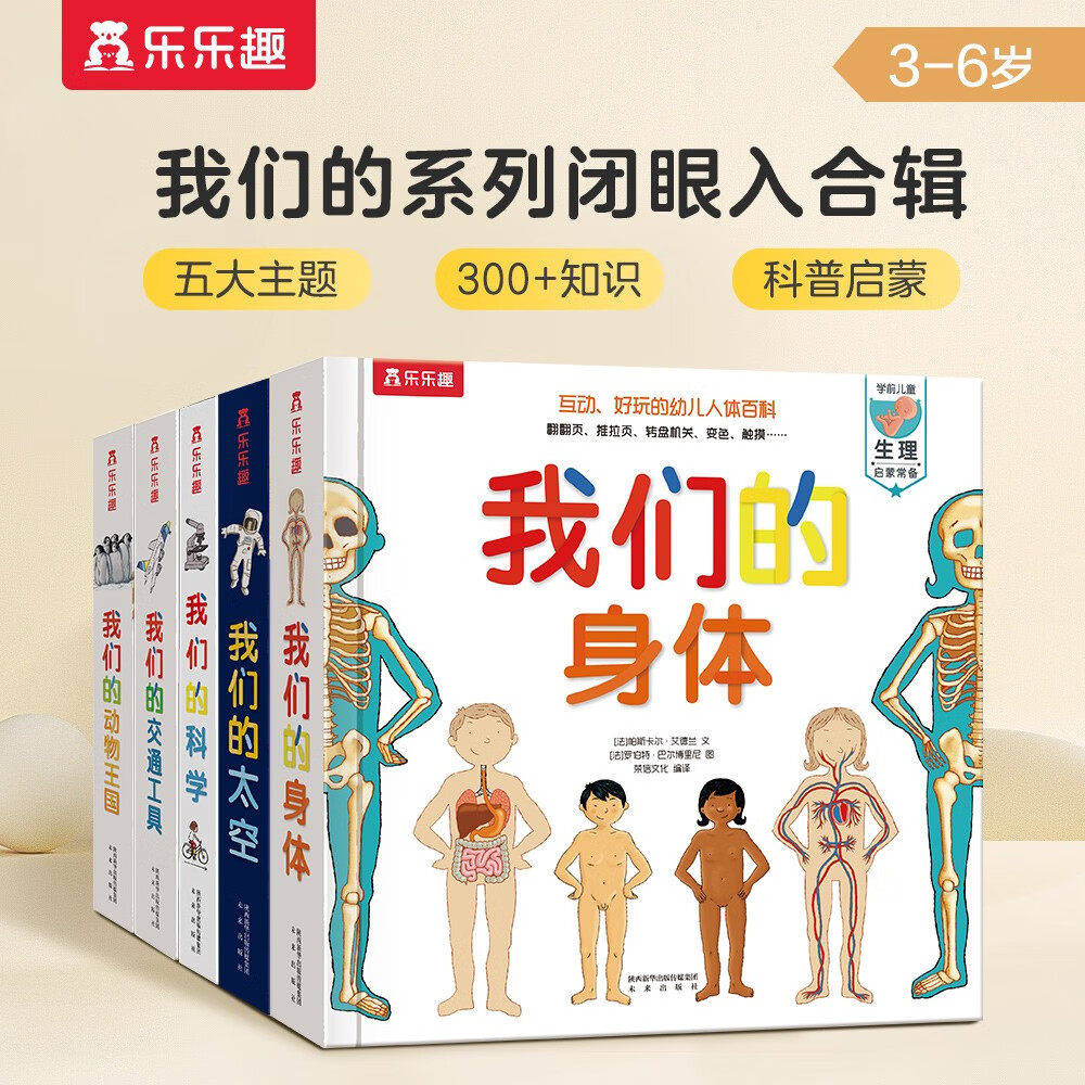 《我们的身体/太空/科学/交通工具/动物王国》（套装5册） 205.97元包邮（需