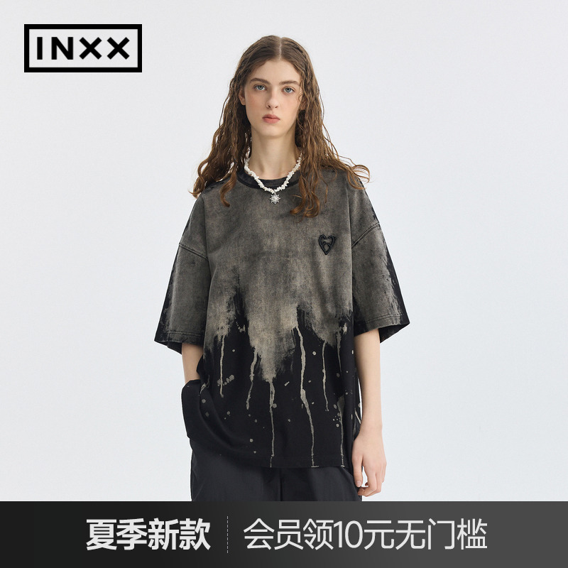 INXX 英克斯 APYD 喷马骝褪色渐变短袖男女同款美式做旧半袖T恤潮牌 279元