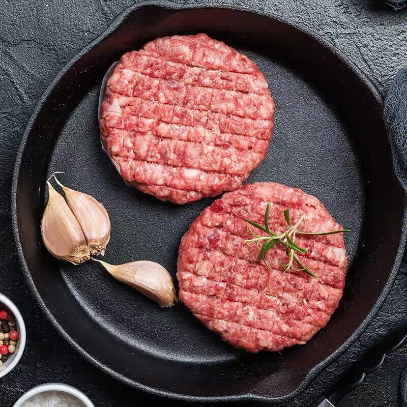 澳洲进口安格斯原切 牛肉饼100g*5片(配料表只有牛肉) 34元