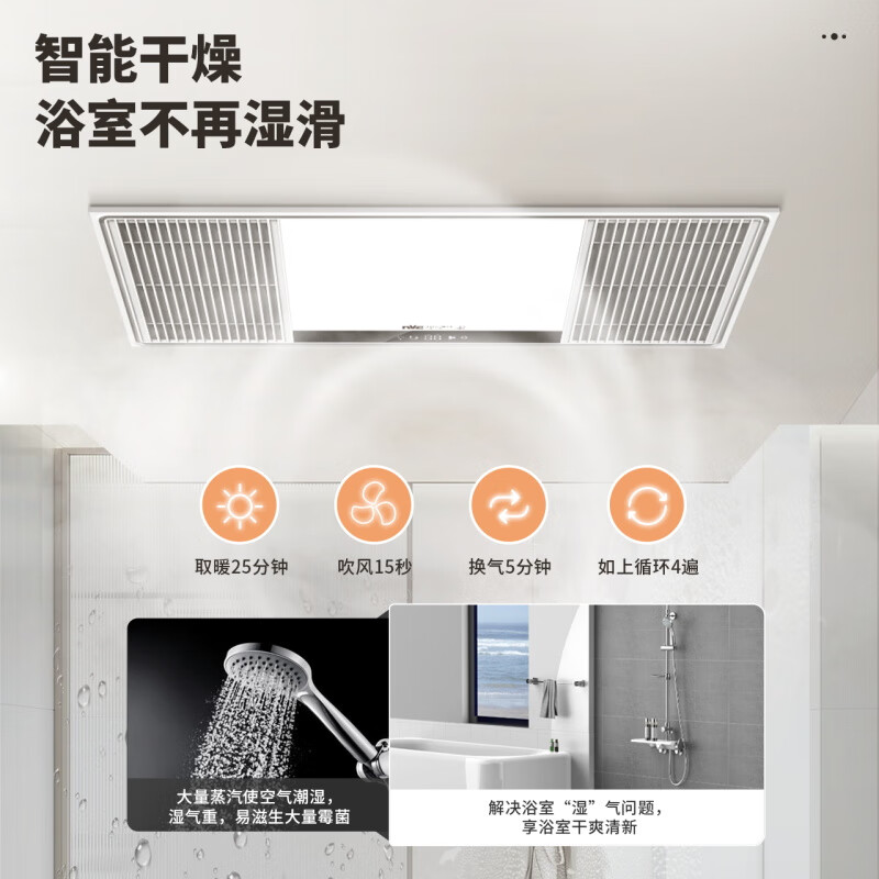 雷士照明 E-JC-60BLHF双电机八合一浴霸 2700W 569元