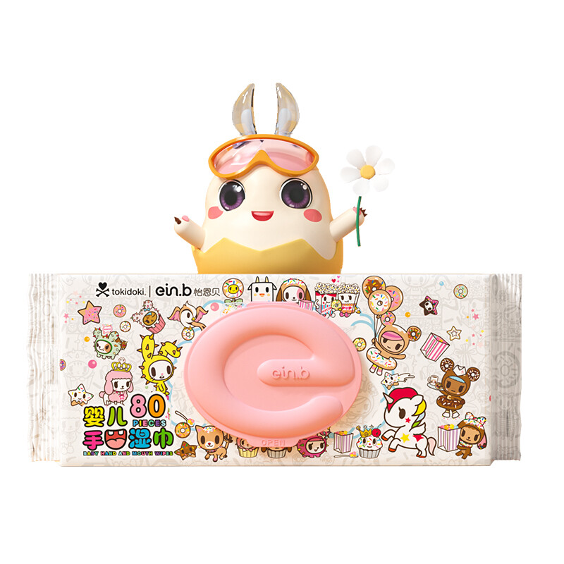 einb 怡恩贝 婴儿特大特厚手口湿巾 tokidoki 37.9元