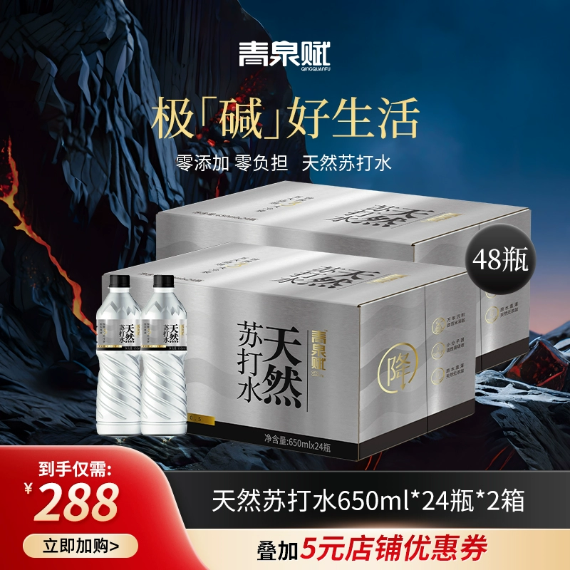 青泉赋 天然苏打水 650ml*24瓶*2箱 ￥275.85